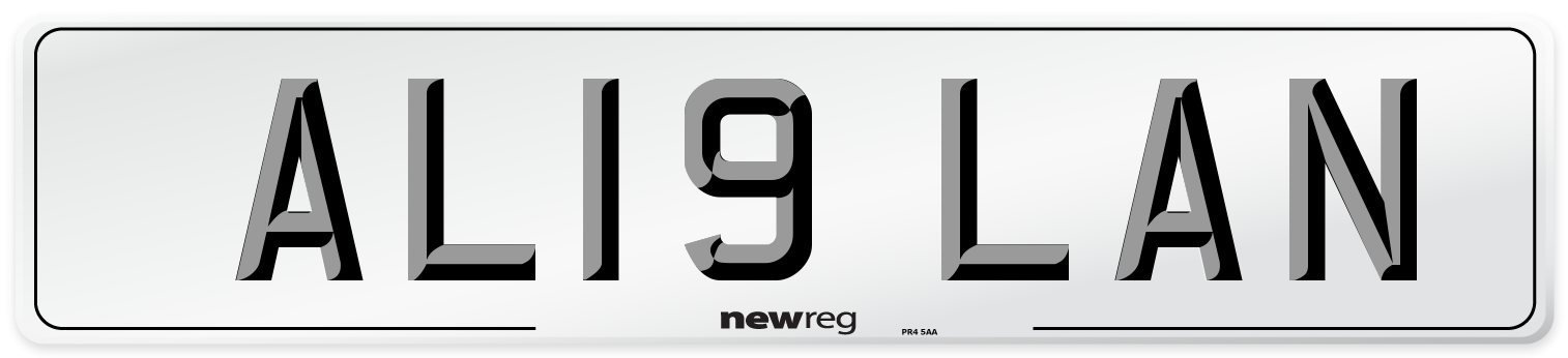 AL19 LAN Number Plate from New Reg